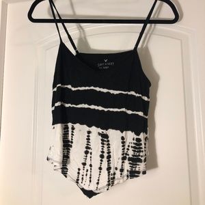 Black and White Cropped Tank Top